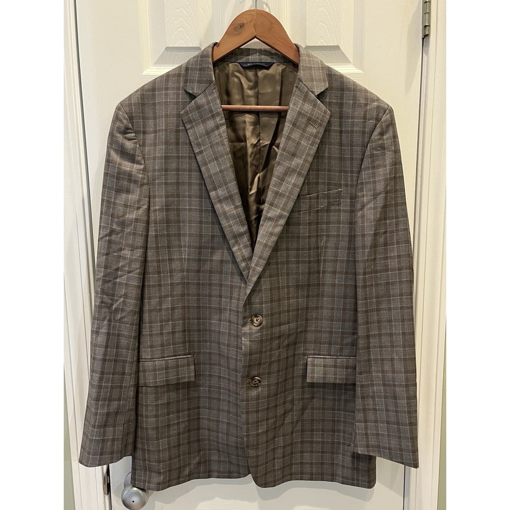 Brooks‎ Brothers Regent Reda Italian Wool Glen Plaid Blue 42R Blazer Sport Coat